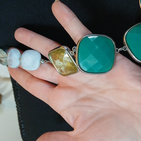 Chunky Multicolor Faceted Stament Necklace - Picture 13 of 17